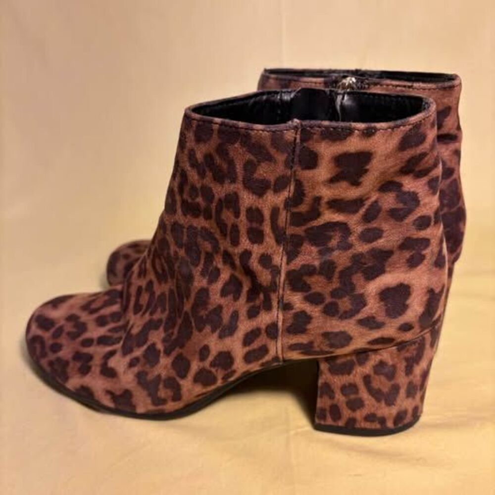 Circus by Sam Edelman Vikki Leopard Print Block Heel Ankle Booties - Size 7